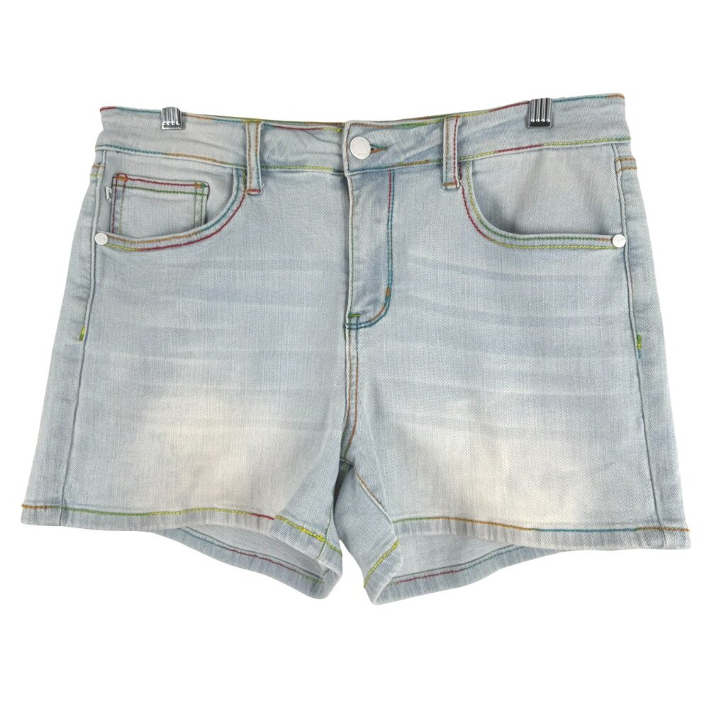Judy Blue Rainbow Thread Shorts Womens Large Cotton‎ Blend Stretch SS-2194